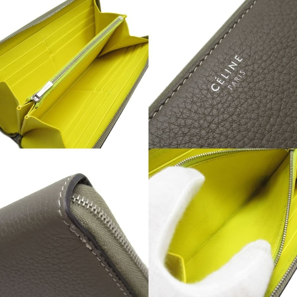 Celine Zip Around Multi Function Wallet Greige Le… - image 5